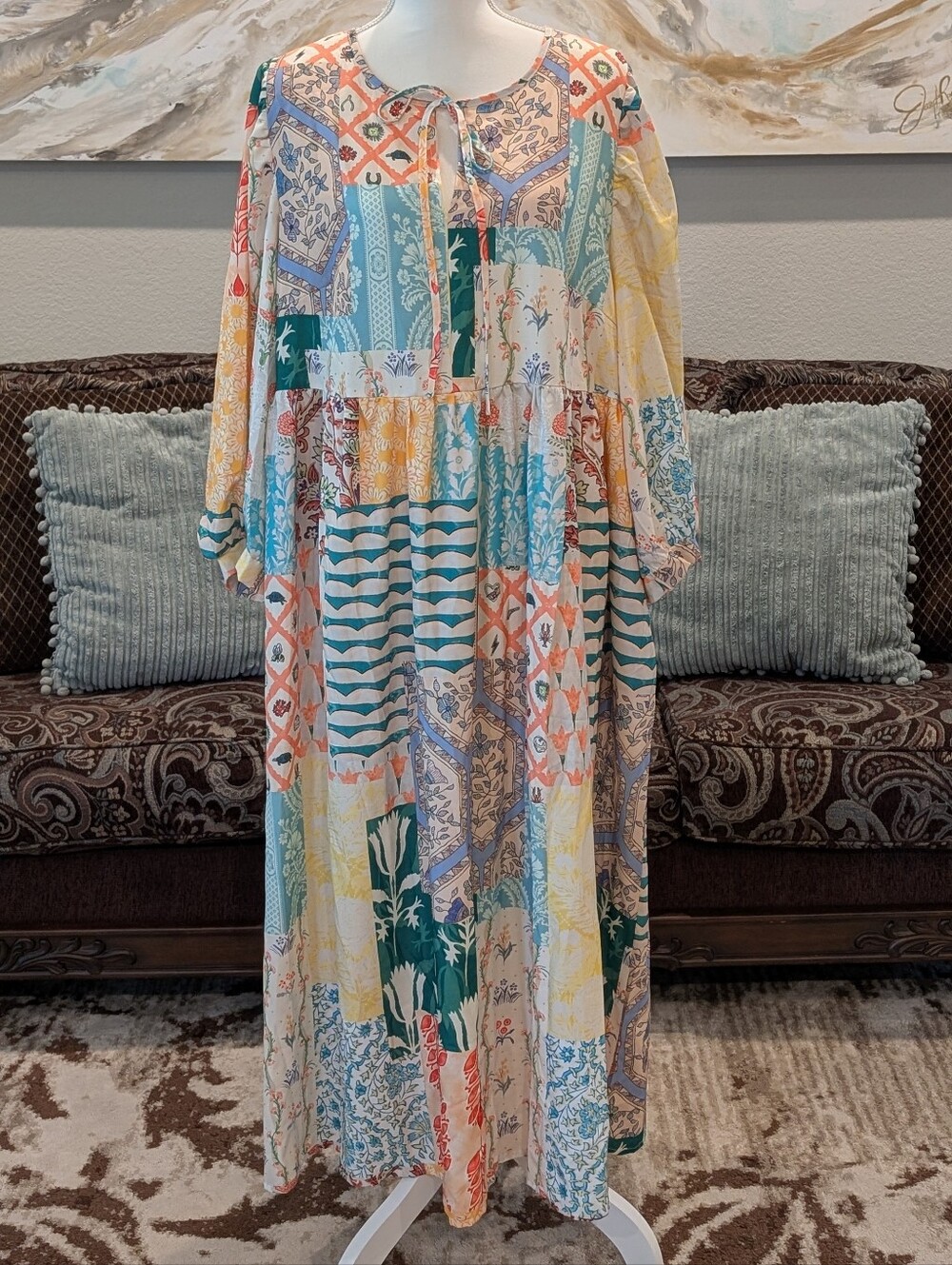 Colorful Patchwork Maxi Dress